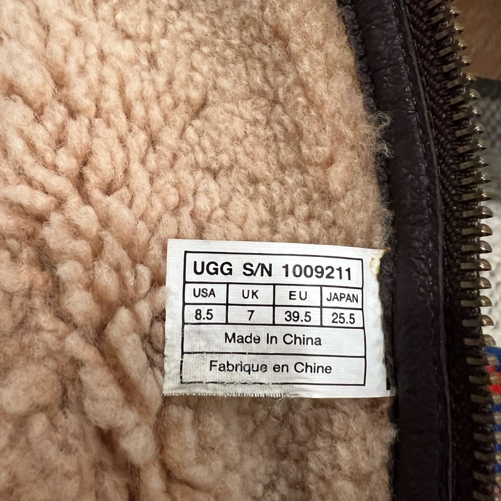 UGG Two-Tone Brown & Black Leather Riding Boots - Picture 8 of 8